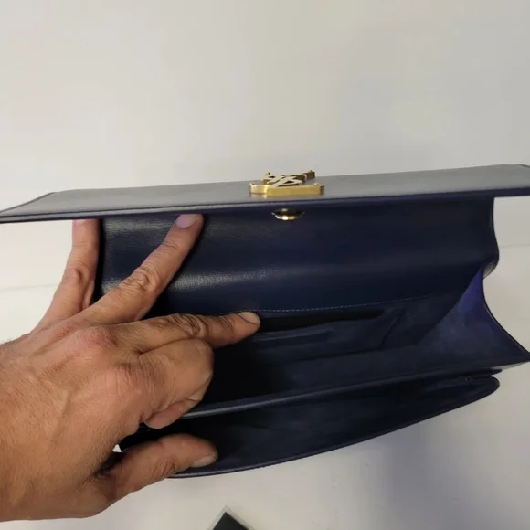 ❌SOLD❌SAINT LAURENT Blue Leather Medium Sunset Shoulder bag/Crossbody. - Picture 9 of 15